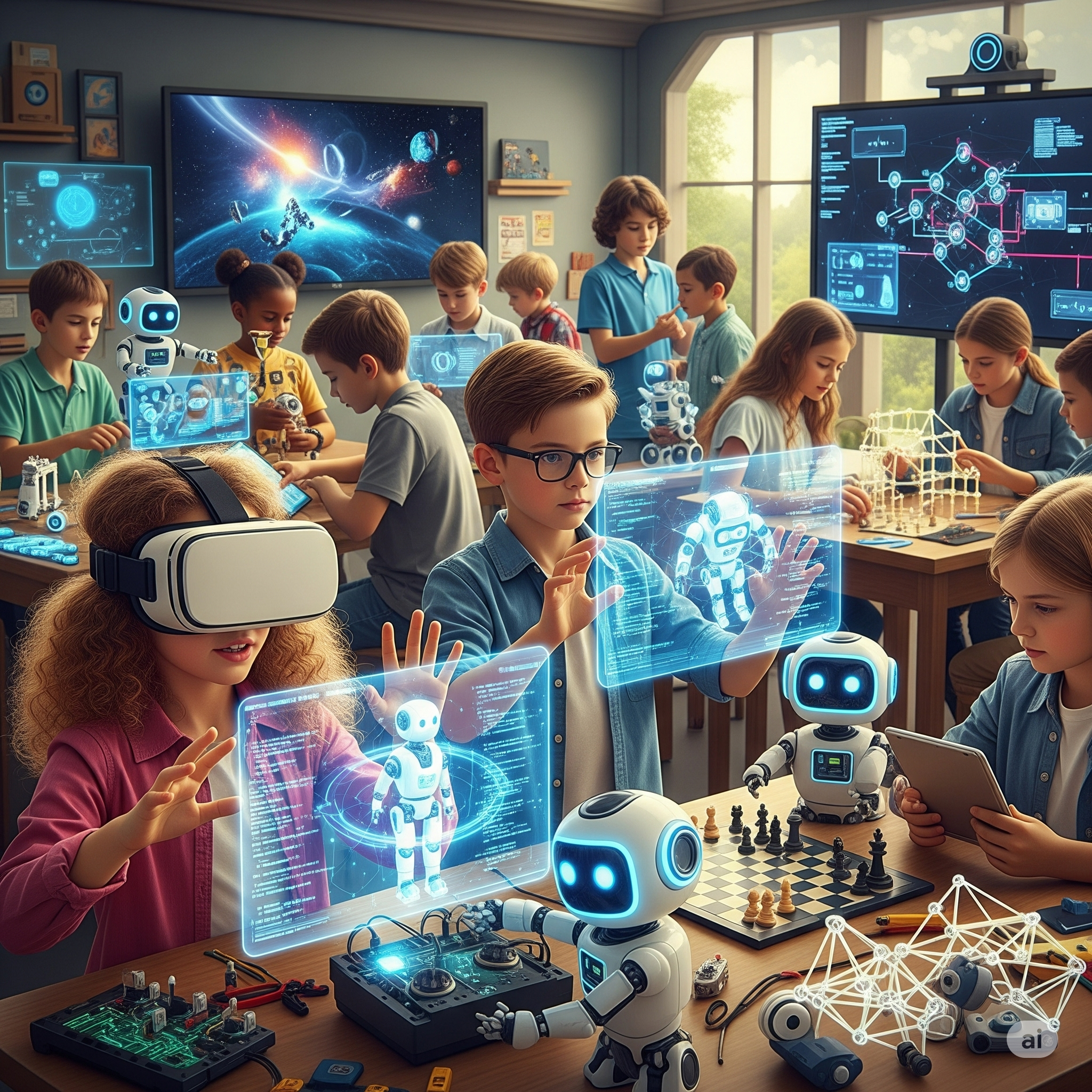 Niños aprendiendo tecnología